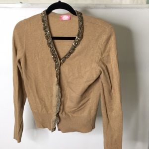 Used BluGirl Blumarine brown gold cardigan! Good condition